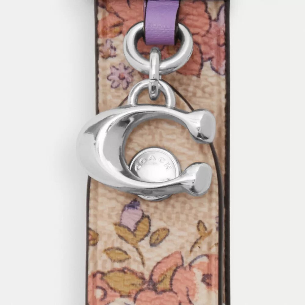 Colgante para bolsos con cierre de resorte y estampado floral