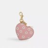 Colgante para bolsos en forma de corazón con estampado floral