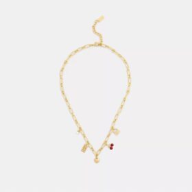 Collar con Charms de cereza y corazón