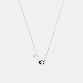 Collar con colgante de corazón esmaltado con nuestra firma