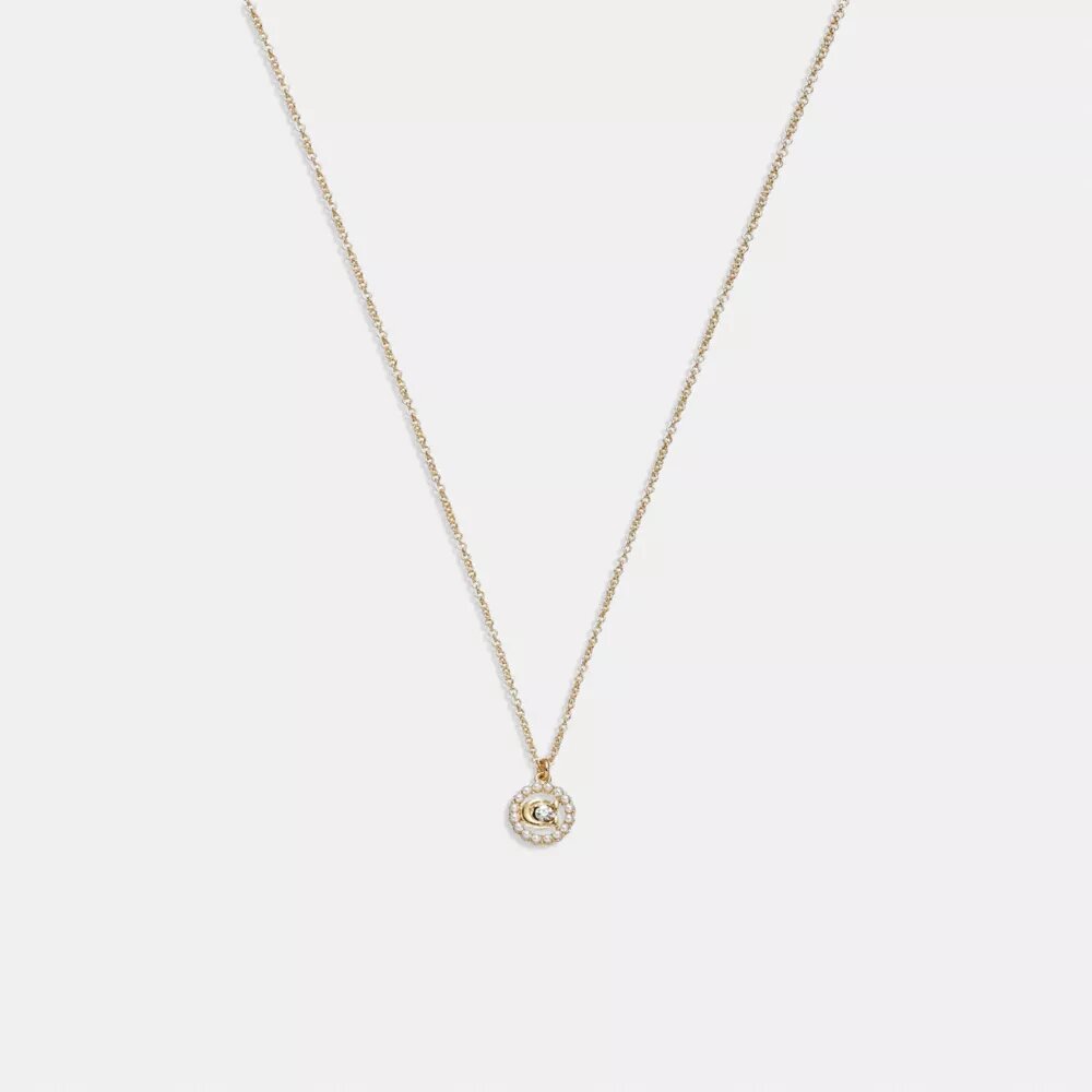 Collar con colgante de perla y cristal «Signature»