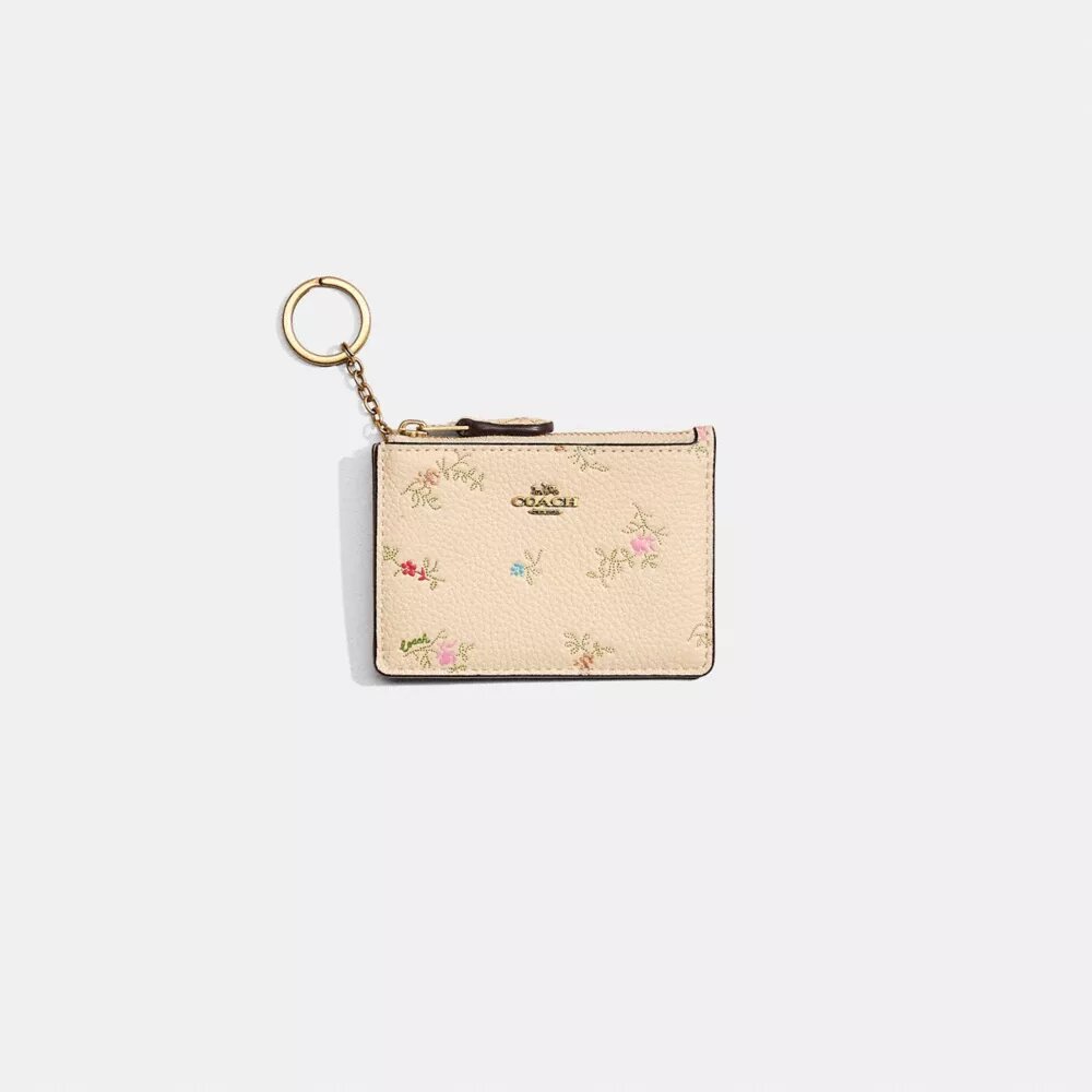 Estuche de identificación Mini Skinny restaurado con estampado floral antiguo