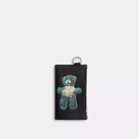 Estuche para tarjetas con cremallera y diseño de osito
