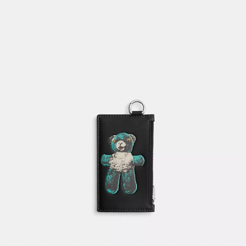 Estuche para tarjetas con cremallera y diseño de osito