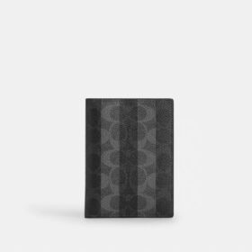 Estuche para tarjetas de pasaporte en Signature Canvas con rayas