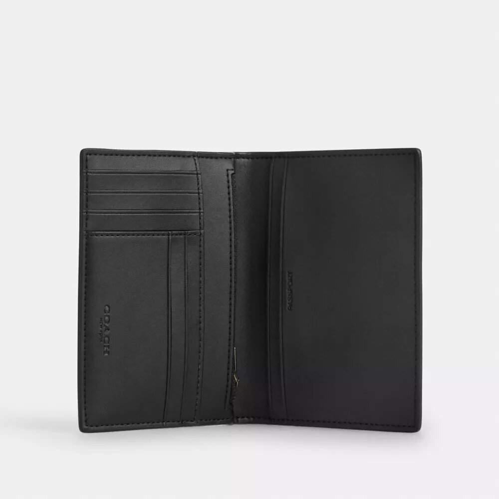 Estuche para tarjetas de pasaporte en Signature Canvas con rayas
