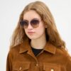Gafas de sol cuadradas de metal con herrajes en forma de C