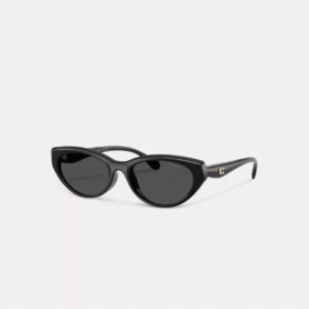 Gafas de sol ovaladas estilo «ojo de gato» con detalles dorados