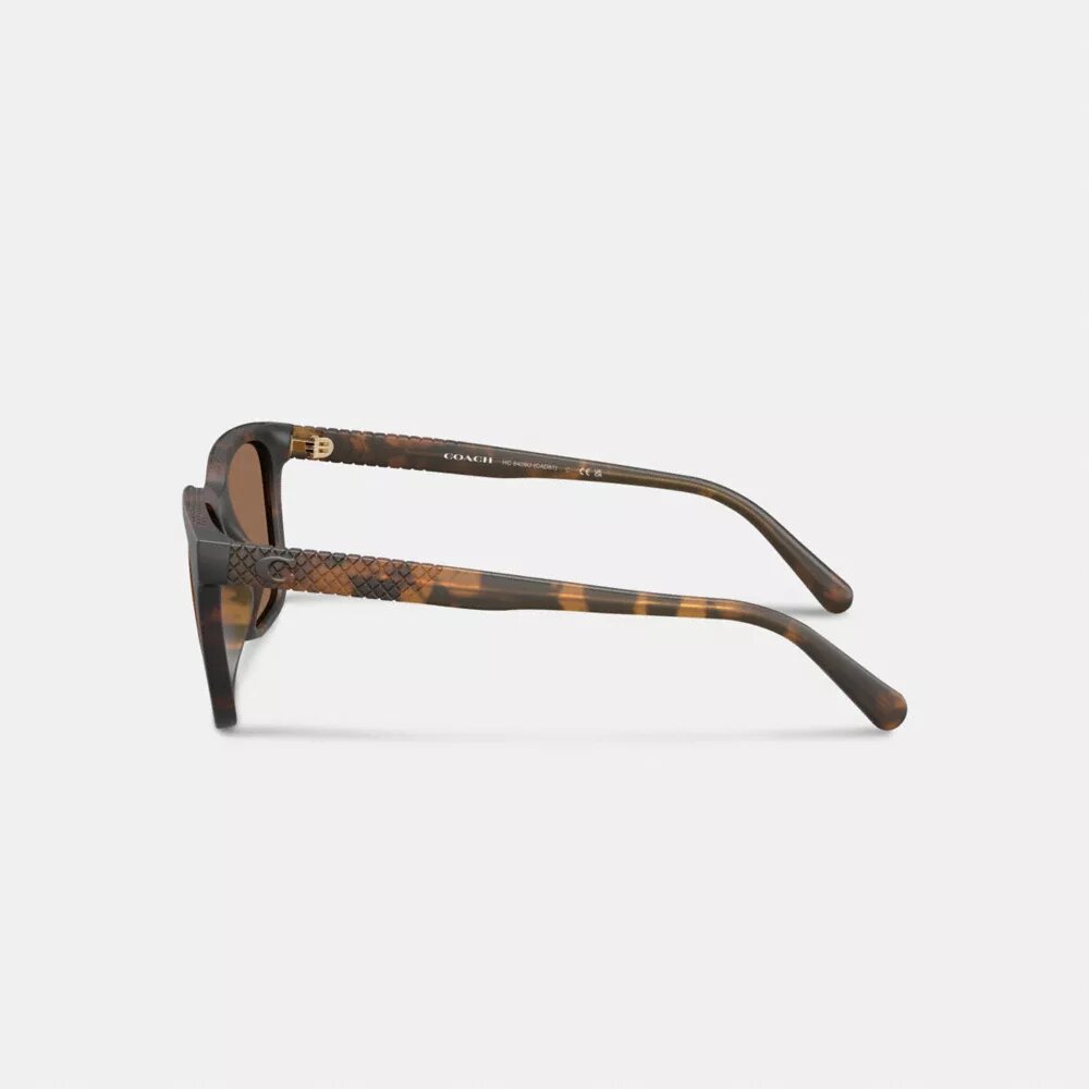 Lentes de sol cuadrados con patillas texturizadas y detalle «C»
