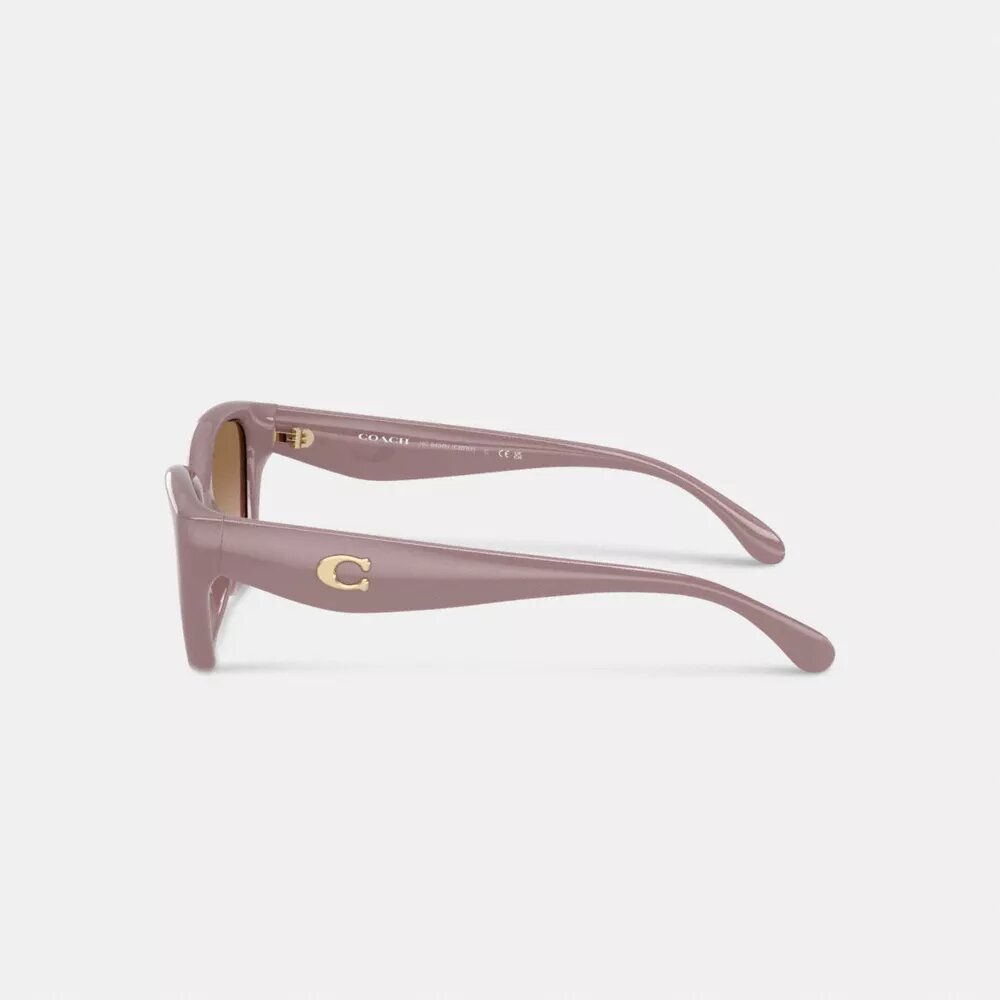 Lentes de sol cuadrados estilo ojo de gato con detalles metálicos en forma de C