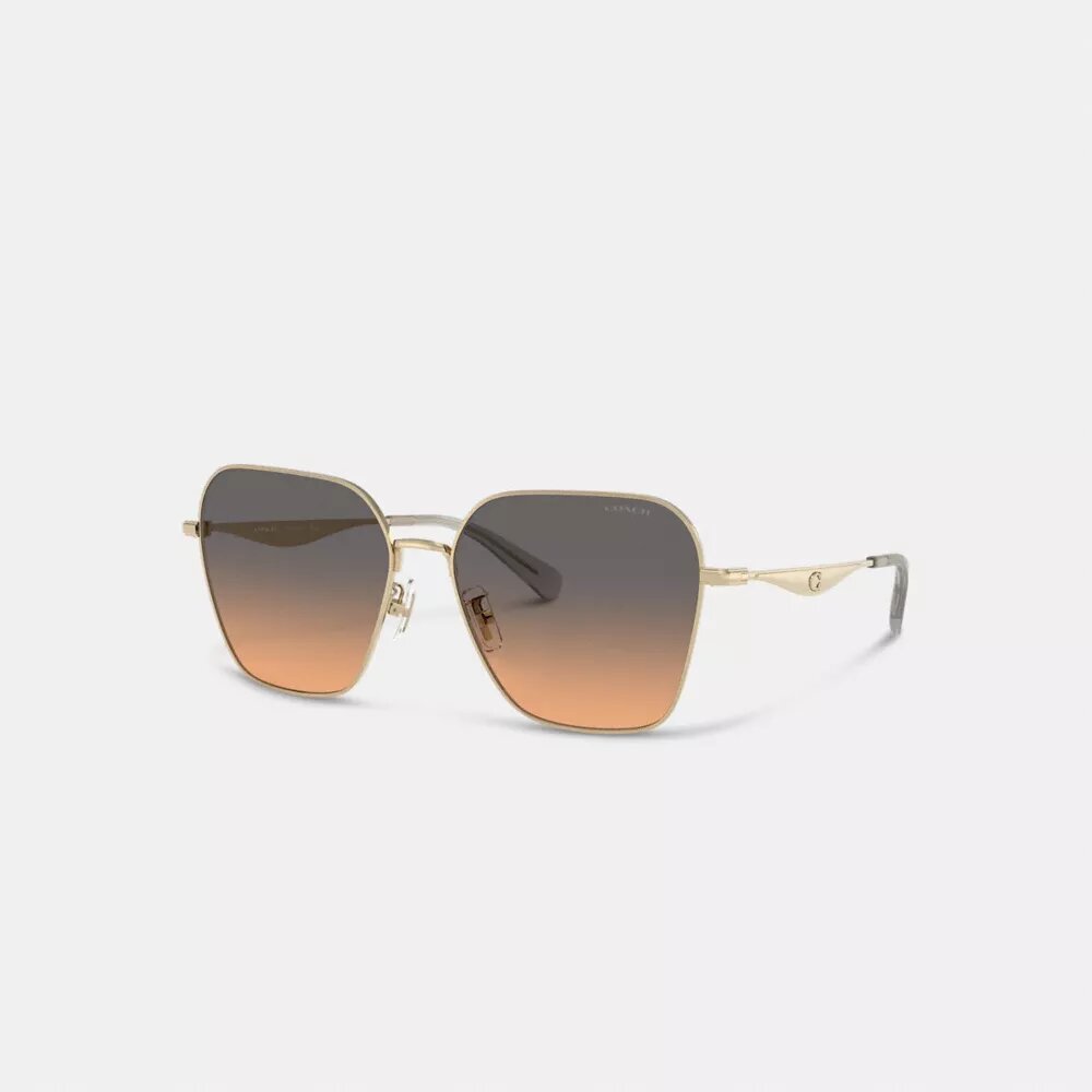 Lentes de sol cuadrados extragrandes de metal con detalles «C»