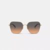 Lentes de sol cuadrados extragrandes de metal con detalles «C»