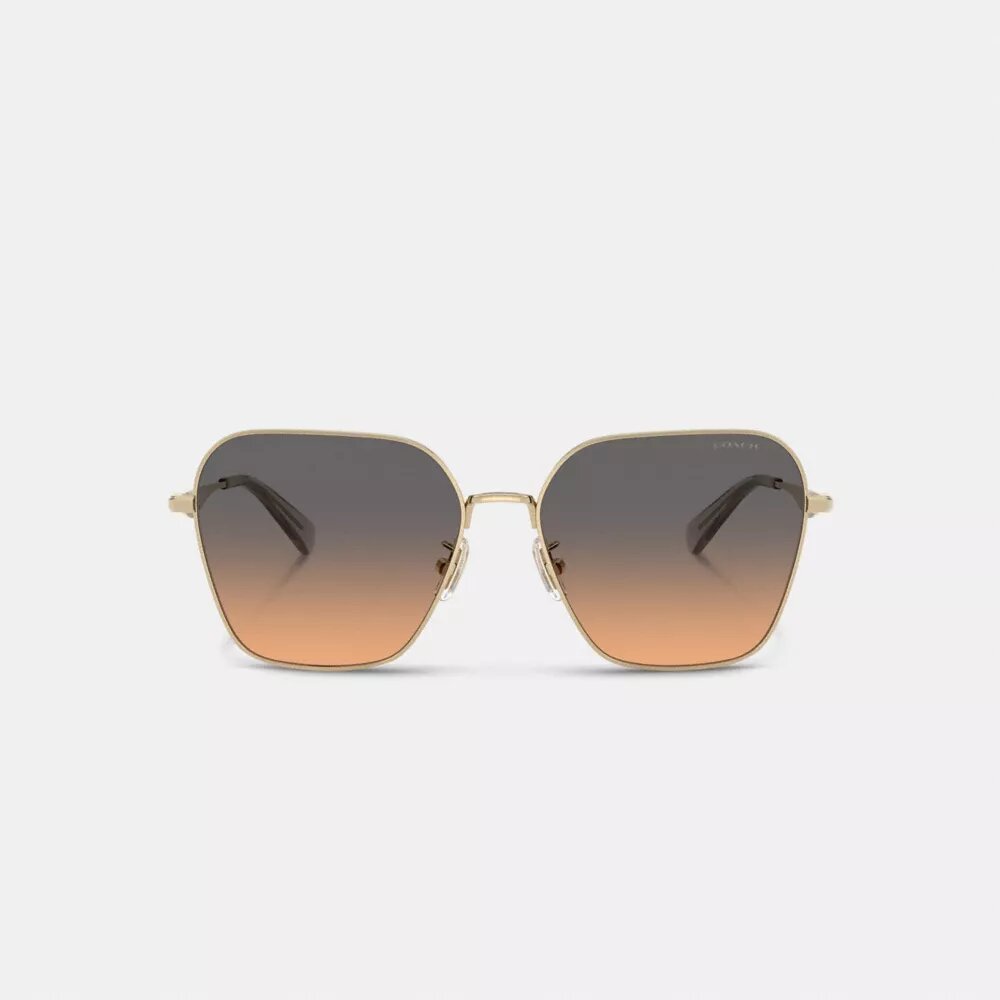 Lentes de sol cuadrados extragrandes de metal con detalles «C»