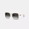 Lentes de sol cuadrados extragrandes de metal con motivo de Horse and Carriage