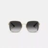 Lentes de sol cuadrados extragrandes de metal con motivo de Horse and Carriage