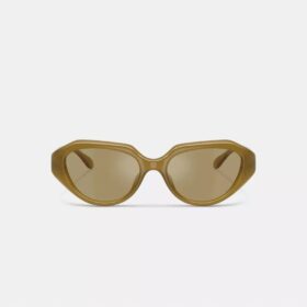 Lentes de sol geométricos con detalles de metal en forma de «C»