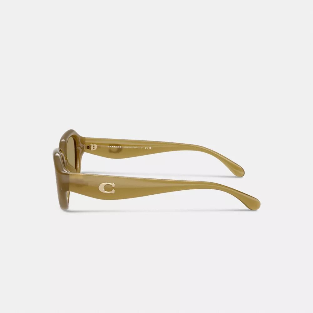 Lentes de sol geométricos con detalles de metal en forma de «C»