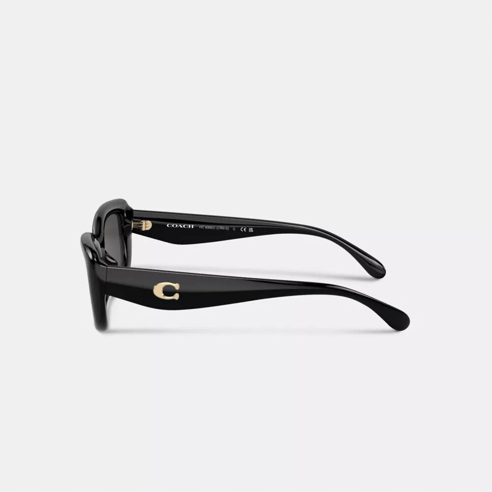 Lentes de sol rectangulares estrechos con herrajes «C»