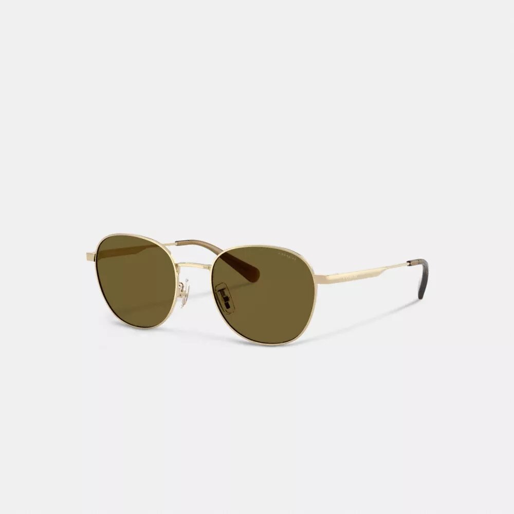 Lentes de sol redondas con etiqueta metálica