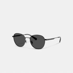 Lentes de sol redondas con etiqueta metálica