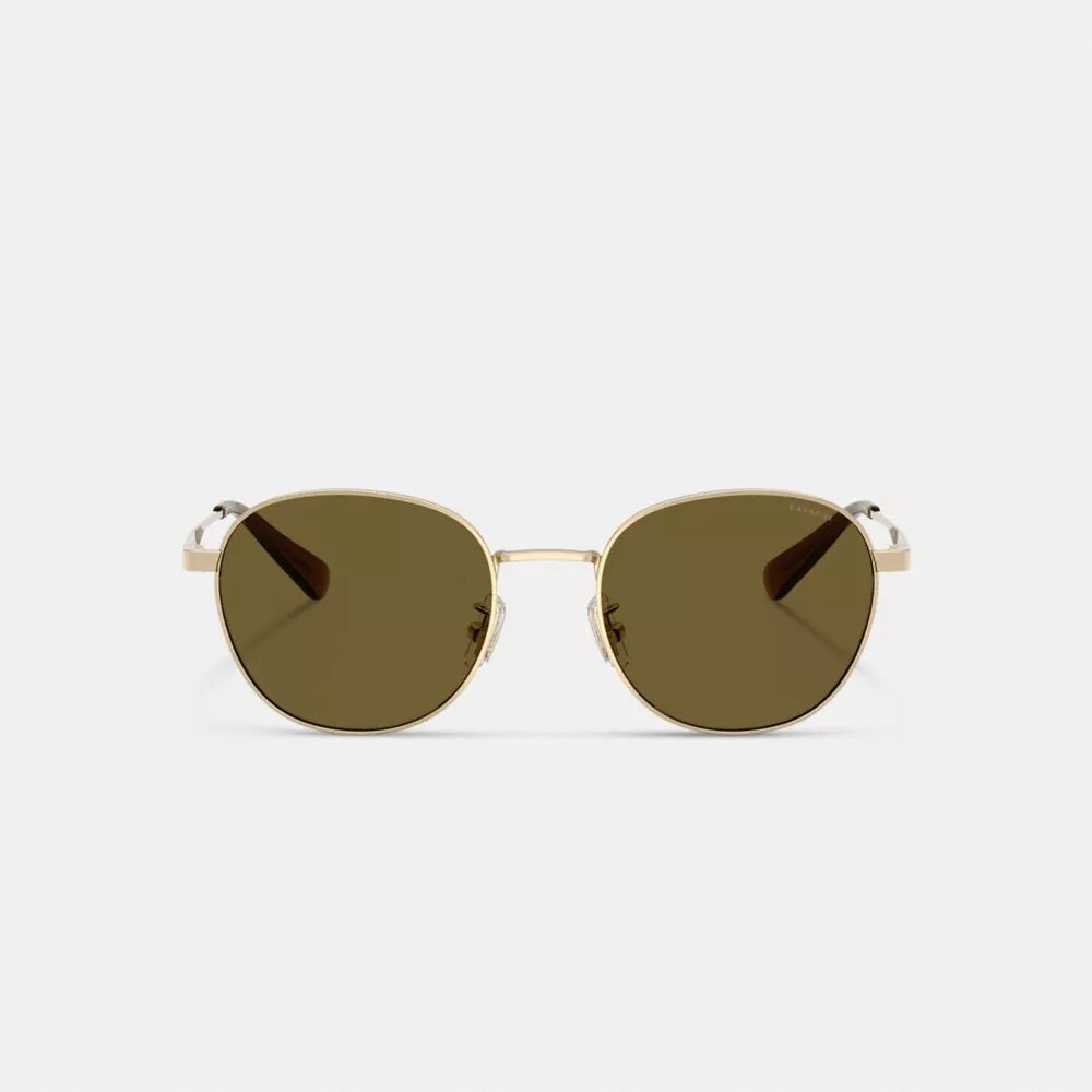Lentes de sol redondas con etiqueta metálica