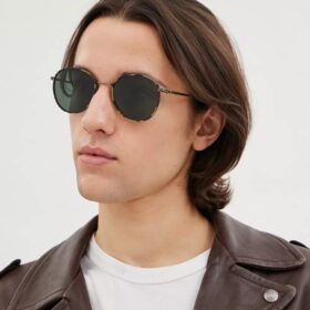 Lentes de sol redondas Windsor de metal