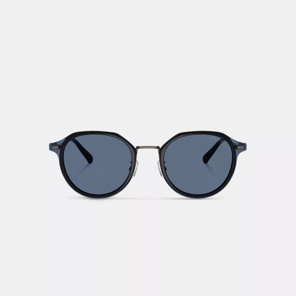 Lentes de sol redondos de metal texturizado