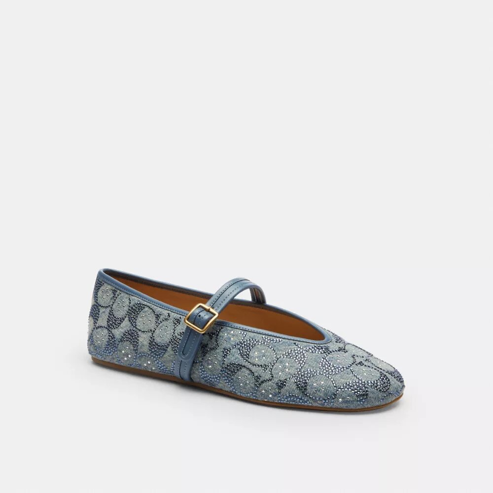Merceditas en denim con cristales