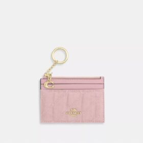 Mini estuche delgado para identificación en denim «Loved» con acolchado y Charms