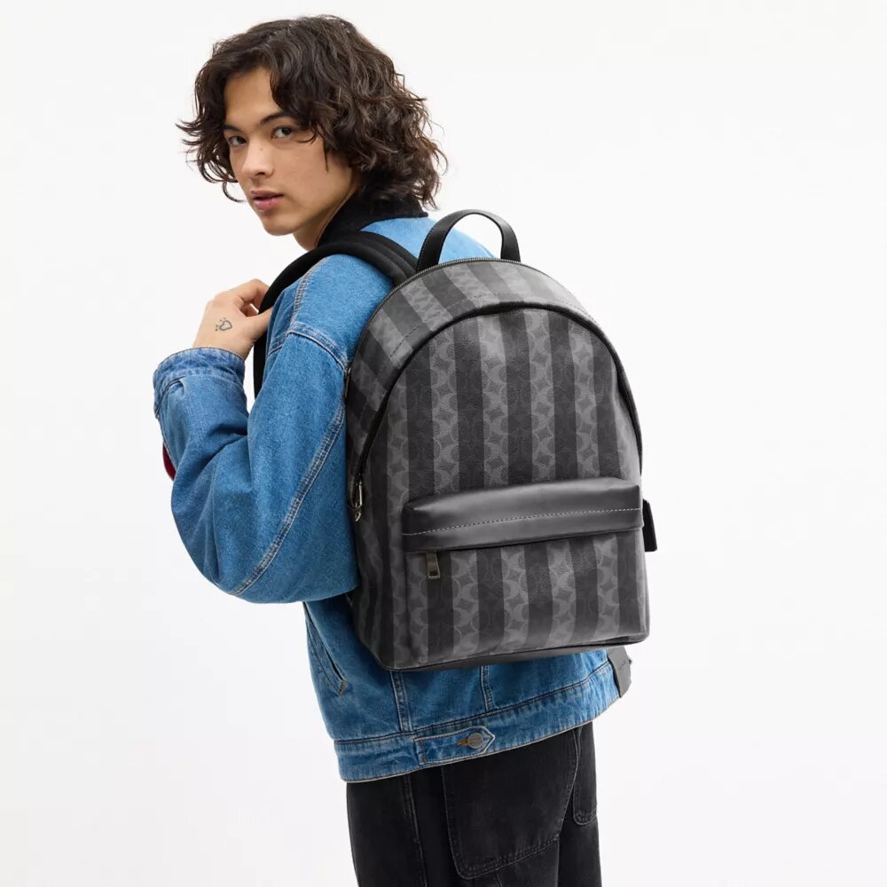 Mochila Taylor en Signature Canvas con rayas