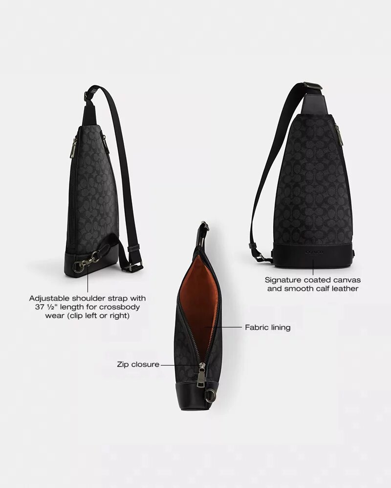 Mochila tipo bandolera Dominic en Signature Canvas
