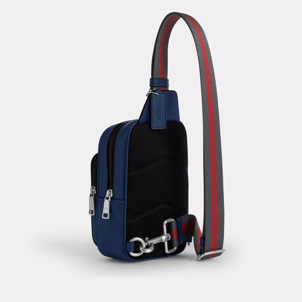 Mochila tipo bandolera Racer con correas a rayas estilo universitario