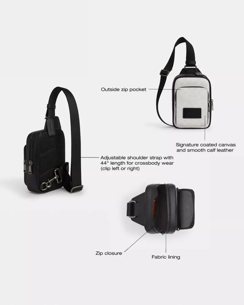 Mochila tipo bandolera Racer en Signature Canvas
