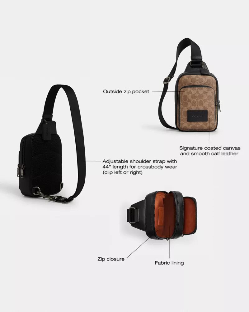 Mochila tipo bandolera Racer en Signature Canvas