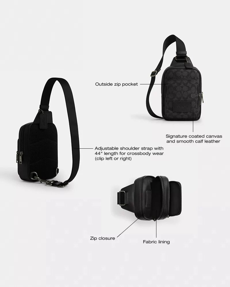 Mochila tipo bandolera Racer en Signature Canvas