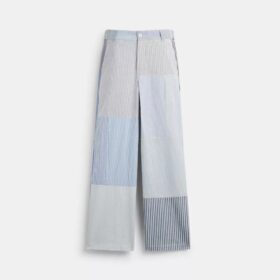 Pantalones a rayas con patchwork
