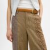 Pantalones entallados con estampado de cuadros combinados