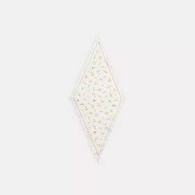 Pañuelo de seda con estampado floral y diseño de rombos