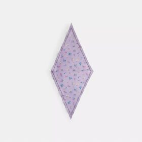 Pañuelo de seda con estampado floral y diseño de rombos