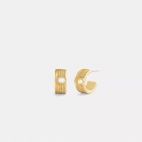 Pendientes de aro pequeños con textura y diseño exclusivo