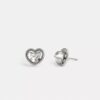 Pendientes de botón con corazón y halo