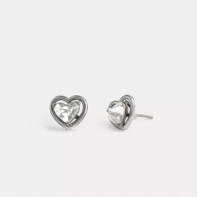 Pendientes de botón con corazón y halo