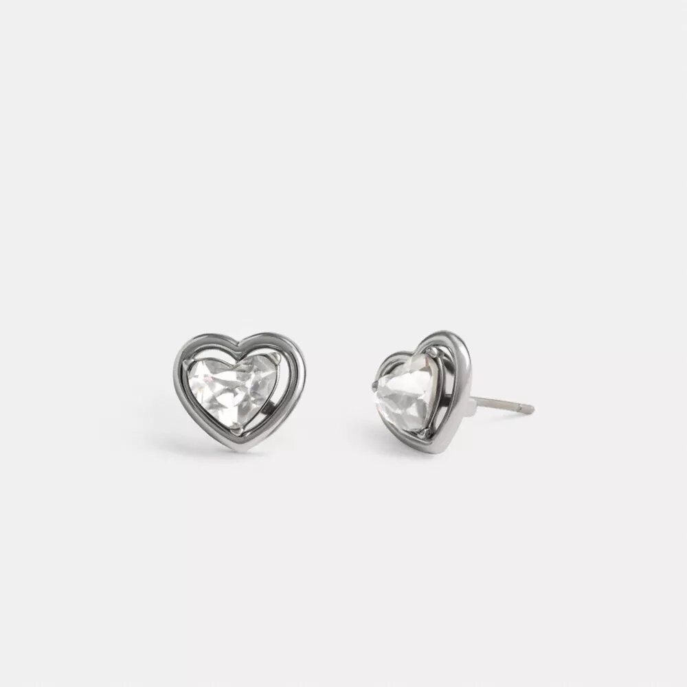 Pendientes de botón con corazón y halo