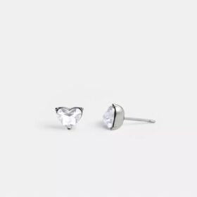 Pendientes de botón con corazón y halo