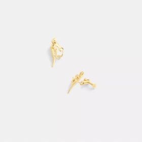 Pendientes de clip con diseño de esqueleto de Rexy