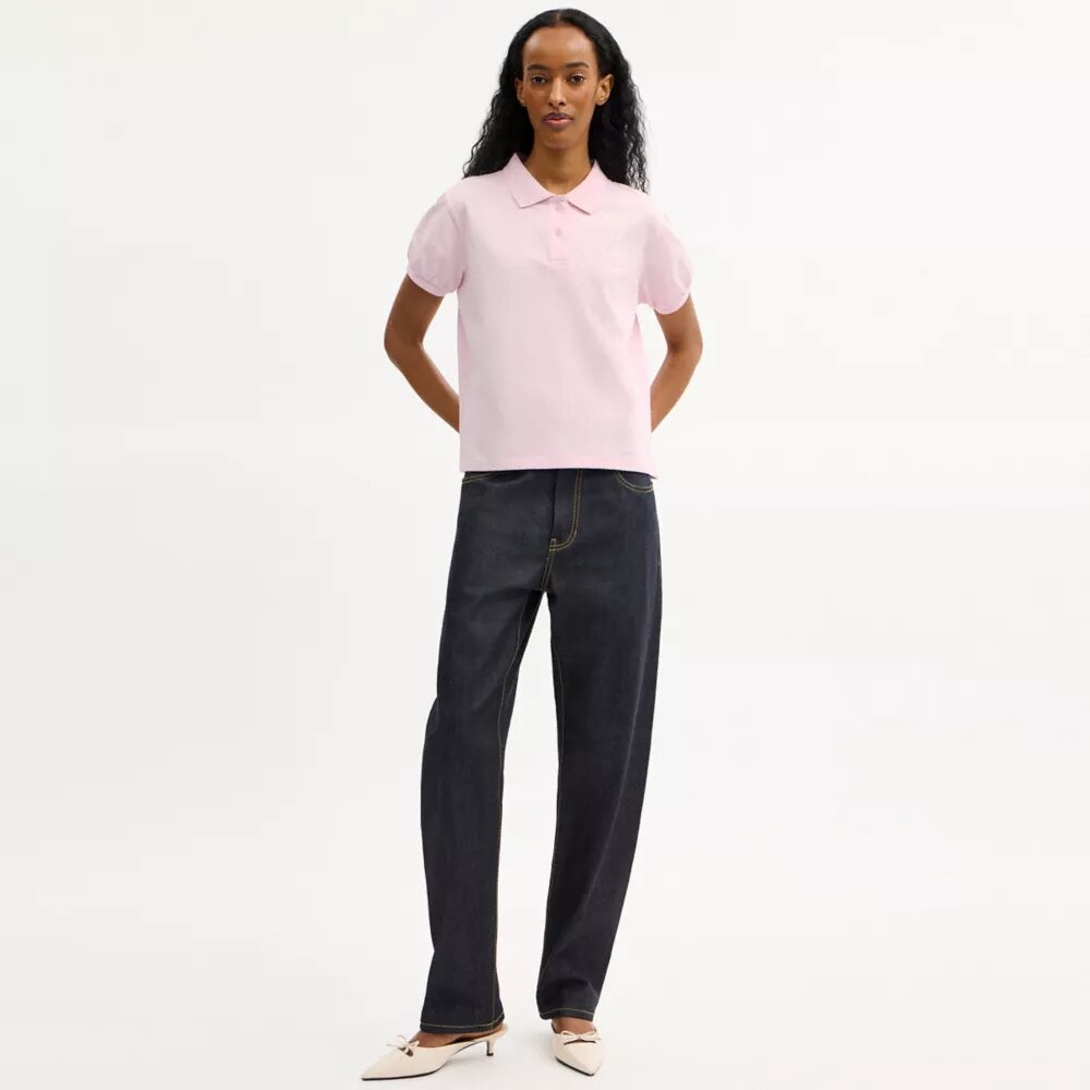 Polos encogidos con el logotipo de Coach en cursiva, de Algodón orgánico