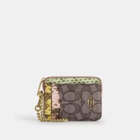 Portatarjetas con cremallera en jacquard exclusivo