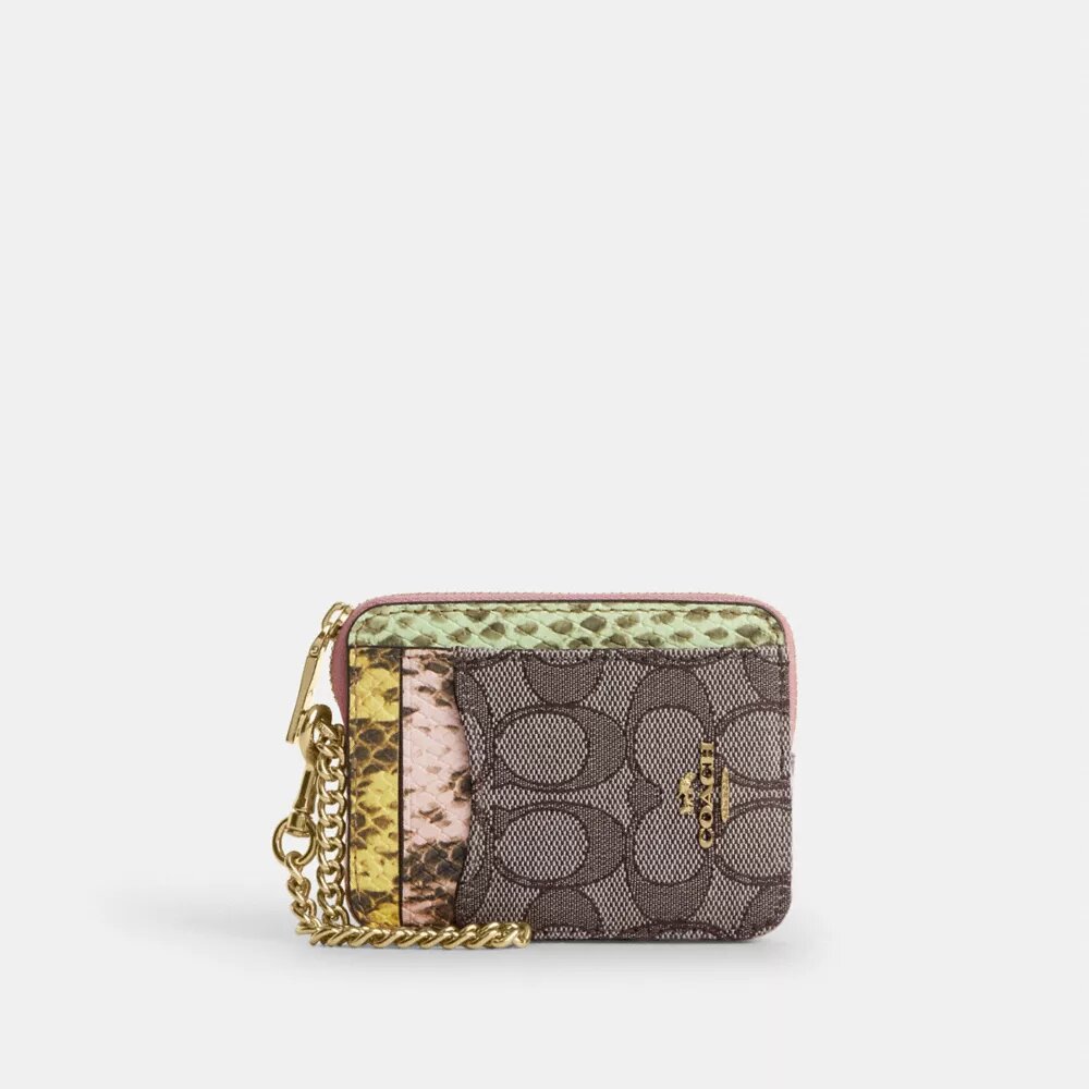 Portatarjetas con cremallera en jacquard exclusivo