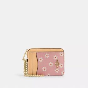 Portatarjetas con cremallera y estampado floral