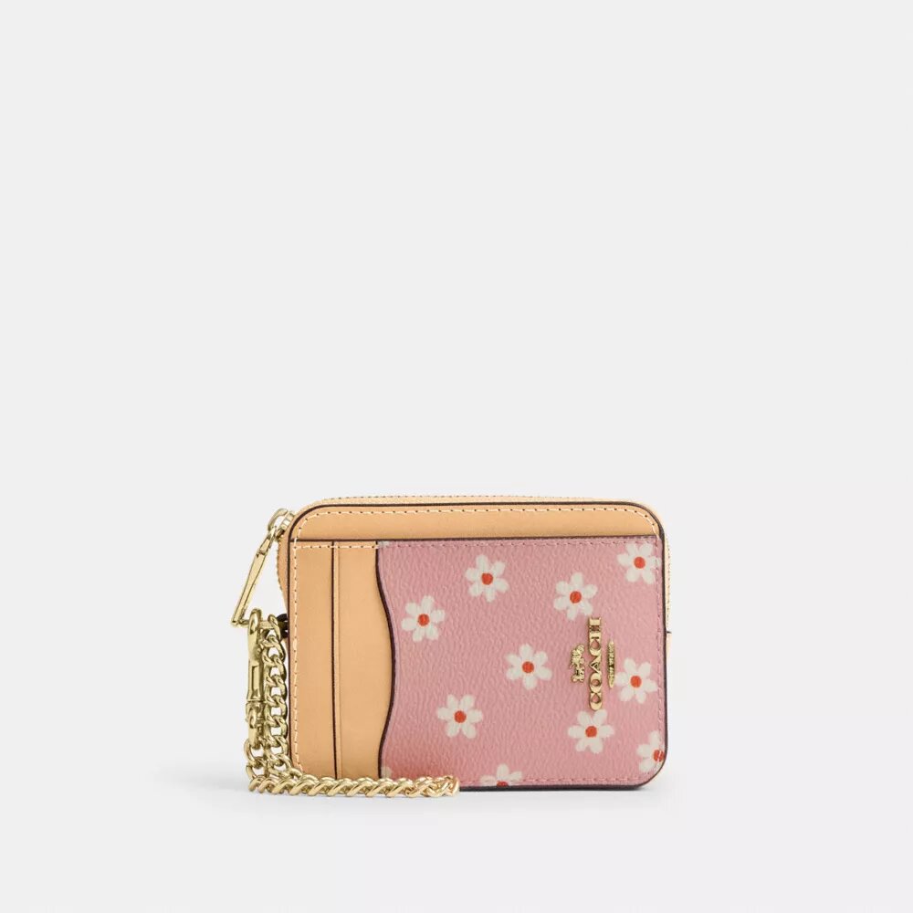 Portatarjetas con cremallera y estampado floral